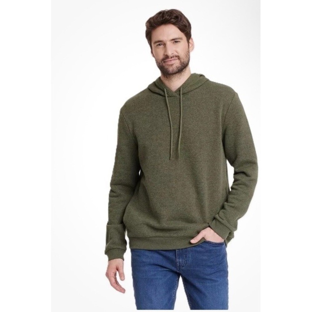 Goodfellow Men's Small Olive Green Soft Fleece Lined Hooded Sweatshirt Sz Small